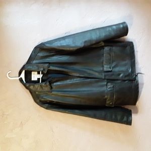Pre Owned Cherokee Mens L Black Leather Jacket